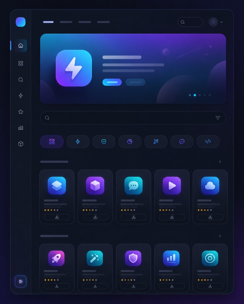 The Forge App Store inside the product